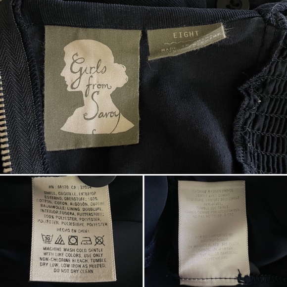 Anthropologie Girls from Savoy Ronda Halter Dress Midi Navy Blue Corduroy Size 8 - Picture 12 of 13